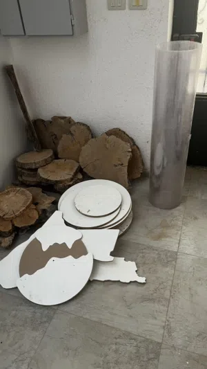 قطع خشبية شكل دائري