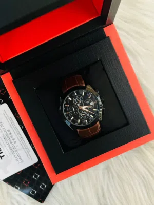 Tissot leather second copy watch بطارية كرونوغرايا ساعة جلدية تيسوت