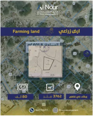 فرصه ارض زراعيه حي عاصم قريب الشارع البحري بمساحه ممتازه وسعر فنان/هاله/