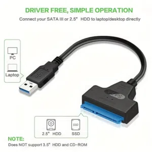 كيبل SATA إلى USB، محول محرك الأقراص الصلبة USB 3.0 إلى SATA 3.0 متوافق مع محرك الأقراص الصلبة وSSD