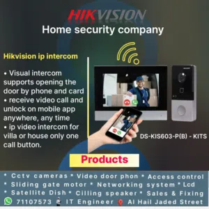 HIKVISION DS-KIS603-P IP Video Intercom Villa Door Station Kit with 7 Inch Touch Screen