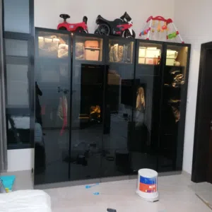 Wardrobe work mirror and aluminum glass door wardrobe making