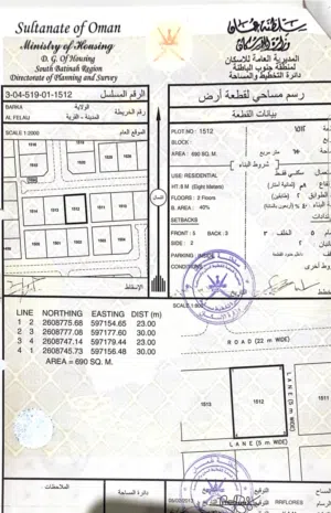بركاء / الفليج المعموره موقع مستوي و بسعر مناسب
