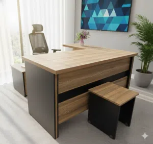 مكتب مدير فاخر بالكامل خشب صلب  مصنوع من خشب قوي ومتين ليمنح مكتبك