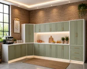 Total Size: 570 cm (5.7 Meters)  Total Cabinets: 8 Pieces