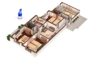 4 Bedrooms . 3 Bathrooms . 130 m22