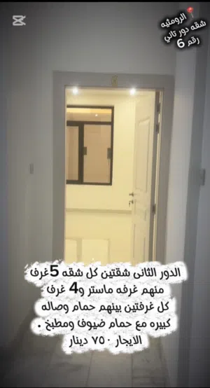 متوفر شقه دور ارضي  وسرداب بالروميثيه