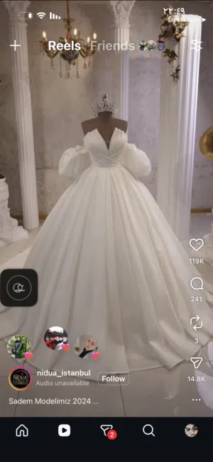 بدلة زفاف  لعروس لون ابيض