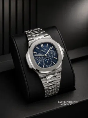 Patek Philippe Automatic Luxury Watch  Stainless Steel Blue Dial
