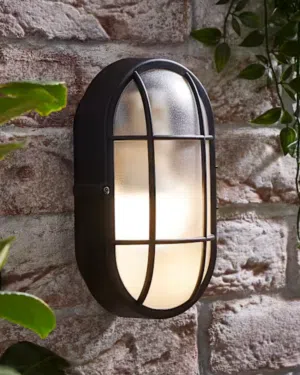 Bulkhead Oval Grill Wall Light - مصباح حائط Bulkhead بيضاوي مع شبك – حامل 2×E27