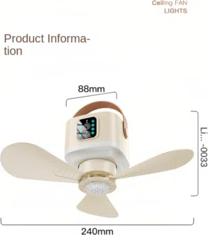 مروحة 2×1 عملية – تبريد قوي + إضاءة LED