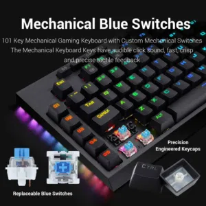 Redragon K588 RGB Mechanical Gaming Keyboard (Like New)