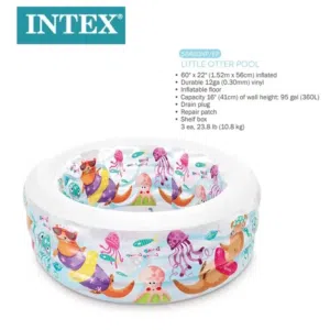 اليوم جديد بركة سباحة INTEX من ISLAND TOYS دائرية ارضية نفخ لضمان سلامة اطفالك مقاس 1.52*56 cm