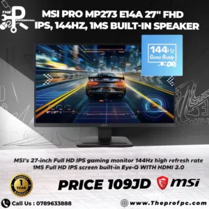 شاشة MSI بتردد 144HZ وحجم 27 انش للكمبيوتر و PlayStation 5 بسعر مغري