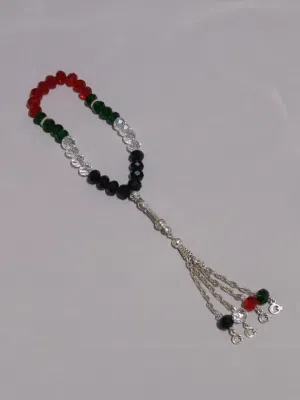 مسبحة كريستال خرز الالوان مثل فلسطين