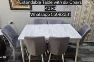 Extendable Table with 6 chairs for sale