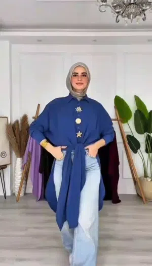 لونج دريس زراير وينفع بلوزه