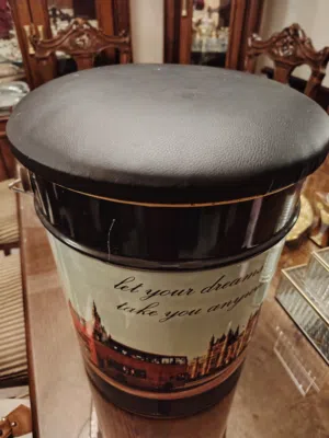 كرسي على شكل دلو ستايل ومن الداخل يخزن فيه والمقعد جلد........