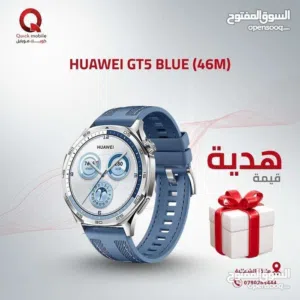HUAWEI GT5 BLUE ( 46M ) NEW /// ساعه هواوي جي تي 5 لون ازرق مقاس 46 ملي الجديد