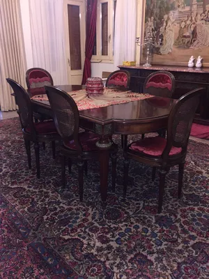 dining table with 2 buffets ,12 chairs louis 16 style