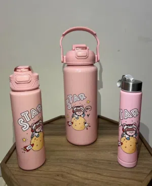 قناني مي STAR وردي كيوت – 3 قطع جداد تمامًا