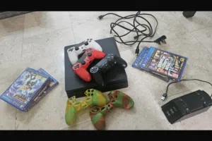 PS4 with Controllers and Discs