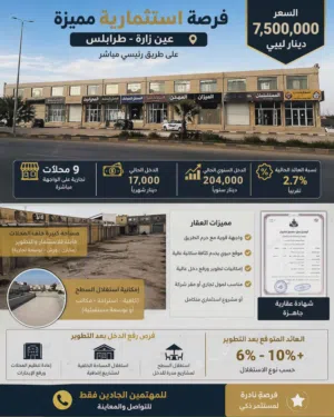 ارض واجهه محلات تجاريه 9 محلات