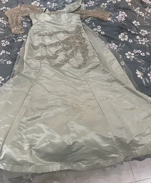 فستان تيفاني مطرز بالفصوص الفضية