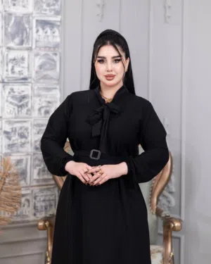 فستان نسائي   خامة ماء الذهب  سواد فاحم   فري سايز لحد 110 كيلو