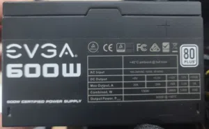 PSU EVGA 600W 80 Plus Certified Power Supply