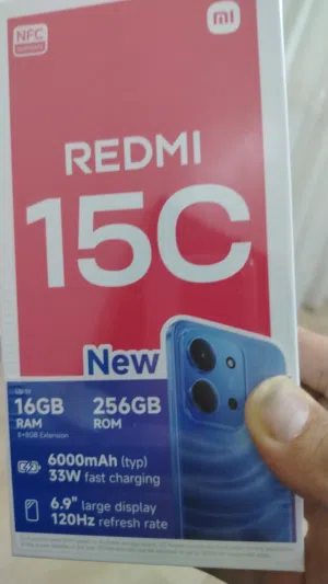 Redmi 15c 256 8g بالكرتون غير مستعمل