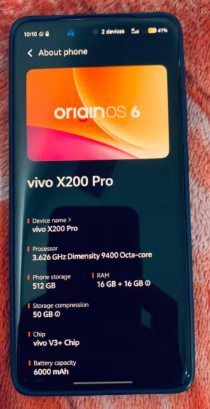 vivo x 200 pro Global version 512 GB