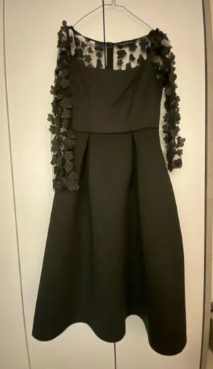 Black dress elegant good fit for xs s and m, فستان اسود فخم مناسب للسهرات والأعراس ينفع قياس xs s m