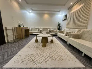 للبيع كنب 11 نفر مستخدم مع طاولات وسجاد وعربة ضيافه