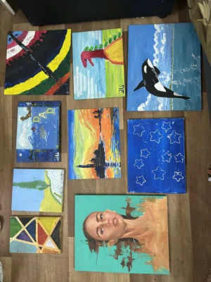 Hand made paintings 9 pices