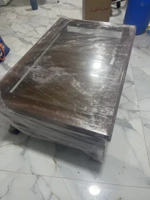 طاوله خشب اللون بني خشابي خشب زان اصلي وكاله لم تستعمل ابدا اجمل من الصور