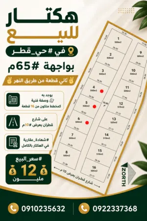 هكتـــــار #للبيــــــــــع في #حي_قطر       ثاني قطعة من طريق النهر