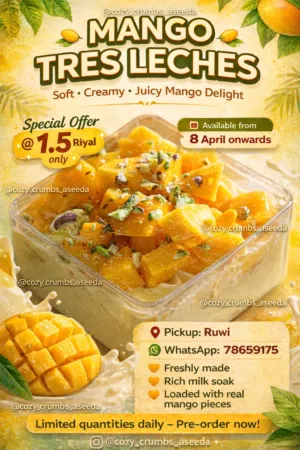 Mango tress leches