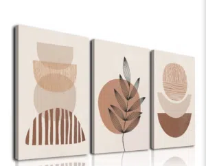طقم لوحات جدارية مودرن (3 قطع) بتصميم بوهيمي وبسيط مميز جداً