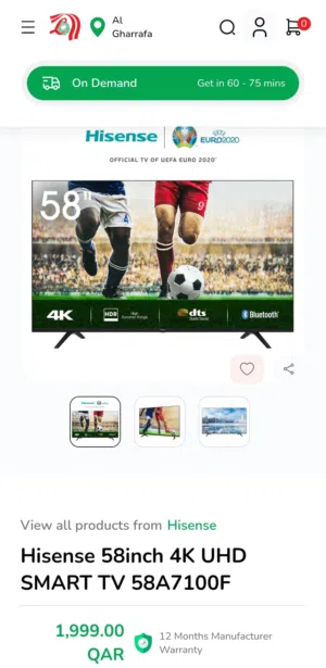 Hisense 58inch 4K UHD SMART TV 58A7100F شاشة تلفاز هايسنس