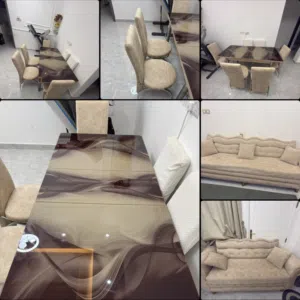 Sofa set and dining table