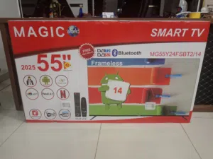 شاشه ماجيك 55 إنش فريمليس smart أوامر صوتيه موديل 2025 مع قاعده جدارية