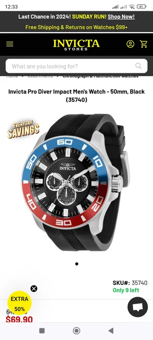 Invicta . Analog Quartz . Black3