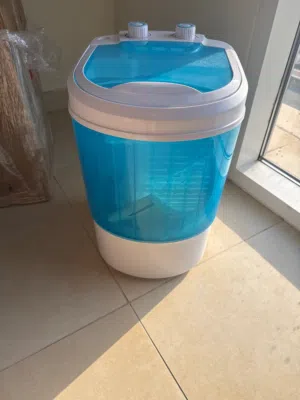Blue and white small portable washing machine