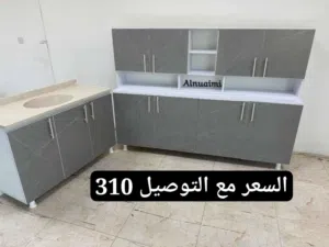 كاونترات خشب mdf عرض خاص قياس مترين مع ملحق وسنك