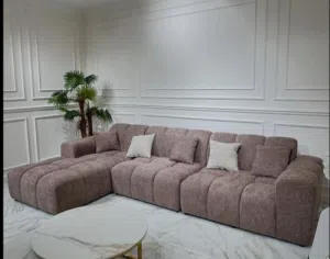 5 person L shape sofa with water proof and easy clean fabric best foam quality