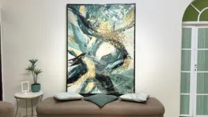 لوحة فنية تجريدية مودرن كبيرة (160 × 120)