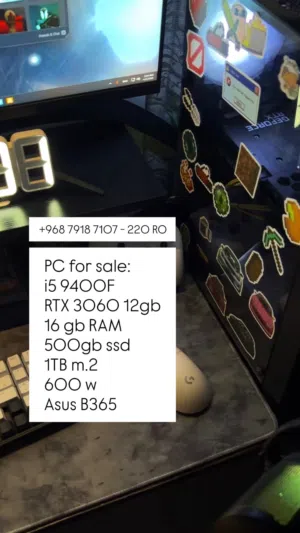 بيسي جيمينج rtx 3060 نظيف