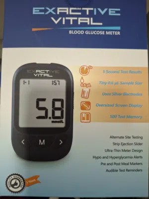 جهاز قياس سكر الدم - Glucose Meter Blood Sugar Machine (25 شريحة + 25 إبرة)