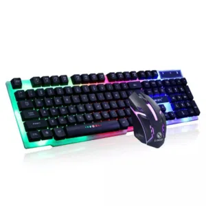 ماوس + كيبورد جيمنج ملون سلكي ديسكتوب معرب FIRECAM KM 201 RGB DESKTOP WIRED GAMING COMBO USB